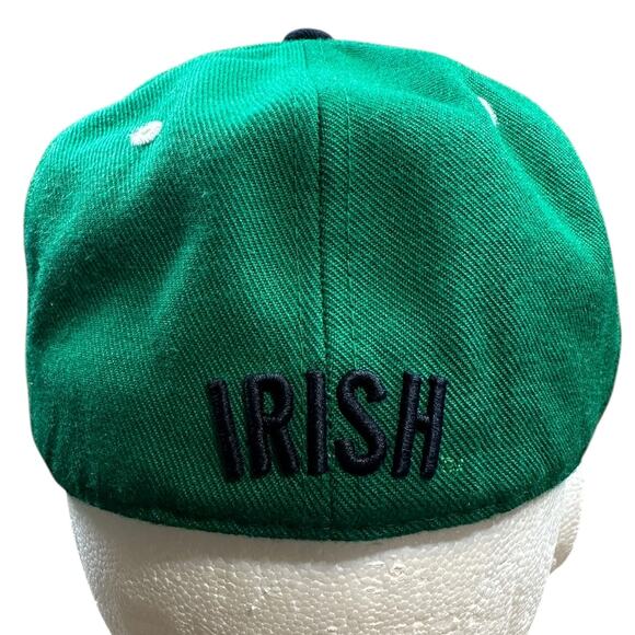 NOTRE DAME Fighting Irish Big Stich Logo Green/Navy NCAA Baseball Cap SZ 7 1/2 - Picture 4 of 8